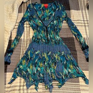 Crinkle texture mermaidcore boho smocked waist sheer gown